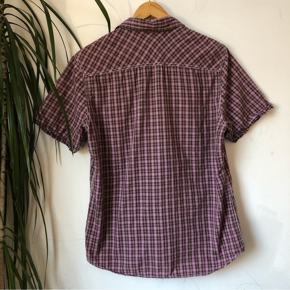 PAPER DENIM AND CLOTH Women’s Plaid Button Down Shirt Short Sleeve Cotton Size L - Picture 3 of 9